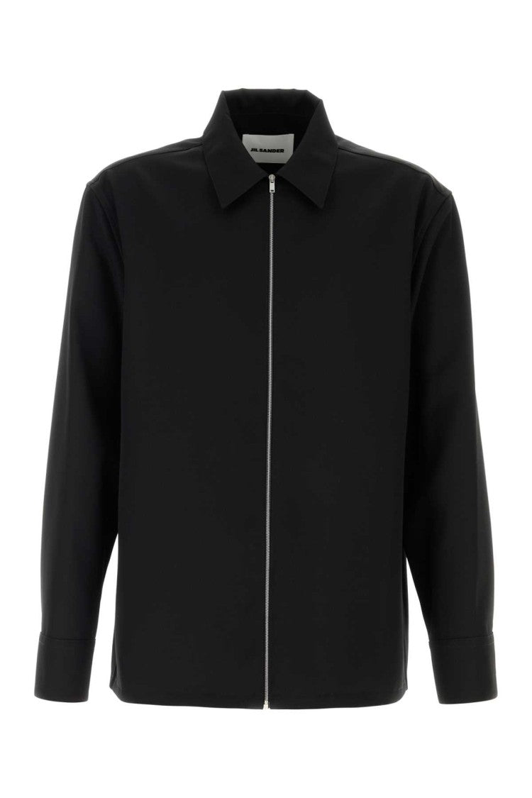 Jil Sander Black Gabardine Shirt