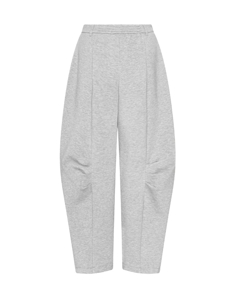 Rotate Cargo Scuba Light Grey Melange Trousers With Vertical Seams