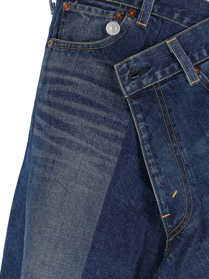 Junya Watanabe Logo Midi Denim Skirt – Blue