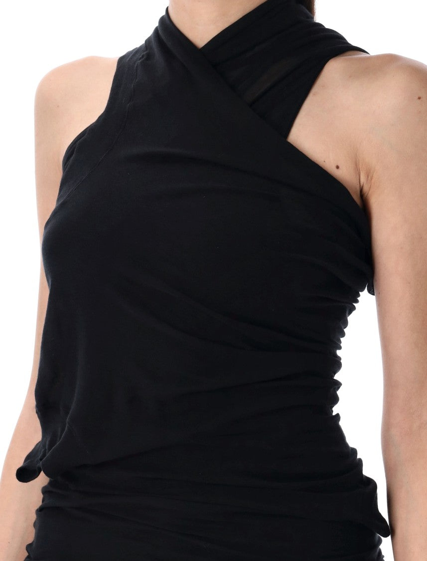Rick Owens Black Top With Twisted Neckline