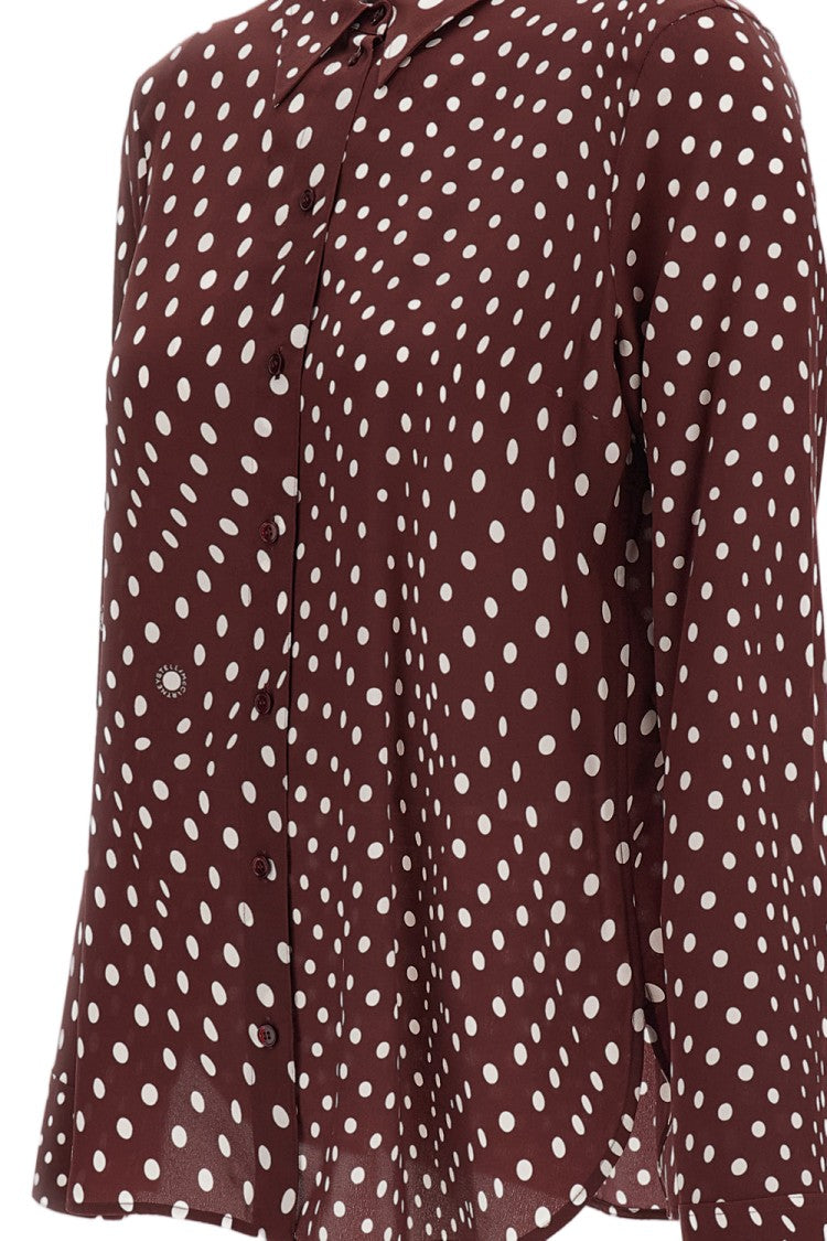 Stella Mccartney Bordeaux Polkadots Printed Silk Shirt