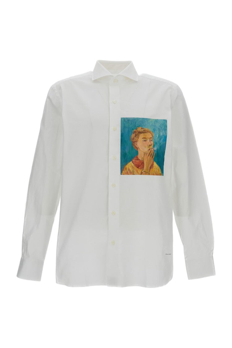 Junya Watanabe White Tove Jansson Printed Cotton Shirt