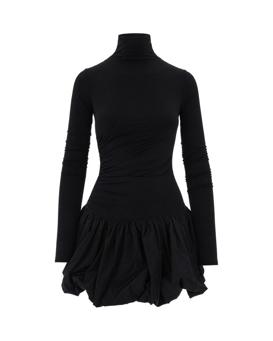 The Andamane Black Alex Taffeta Bubble Hem Mini Dress
