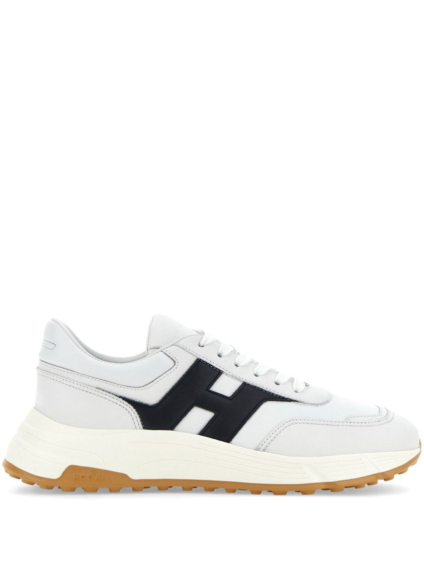 Hogan White Silk And Nylon Low Sneakers