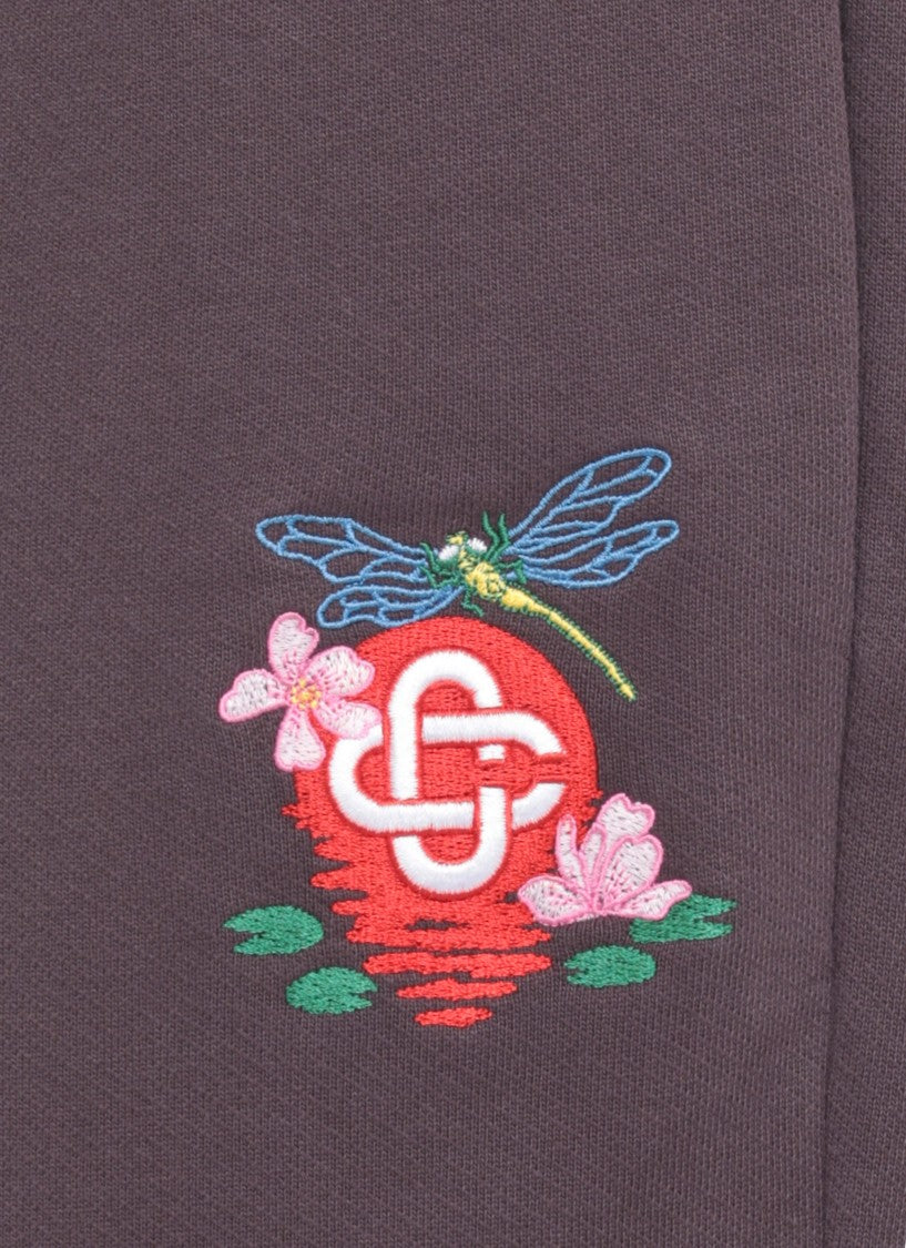 Casablanca Wide-Leg Cotton Trousers With Embroidered Motif