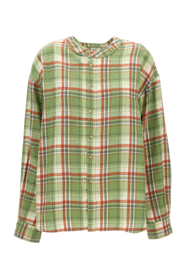 Epl Flared Oversized Shirt With Stand-Up Collar And Button Fastening