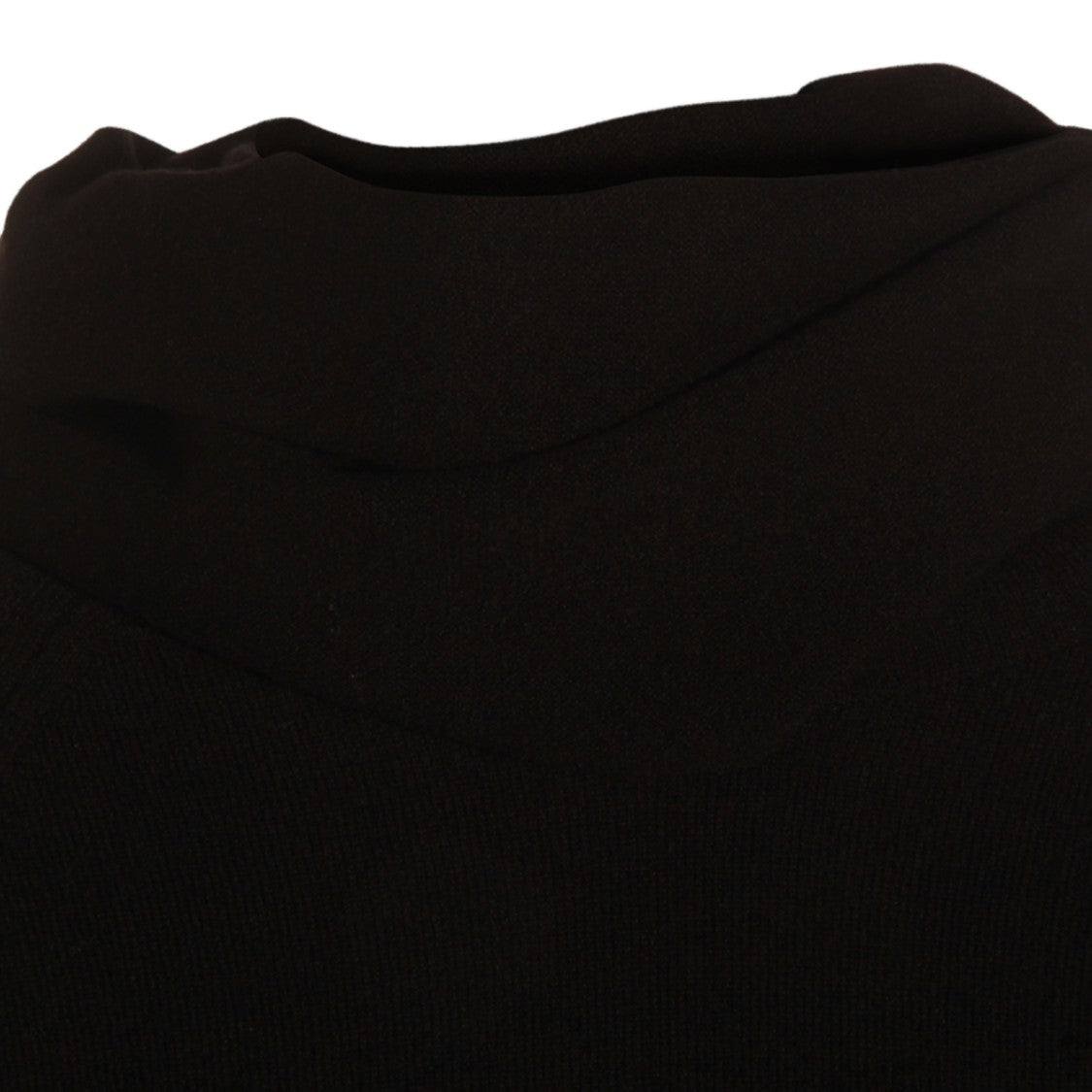 Malo High Turtleneck Black Sweater With Ribbed Details