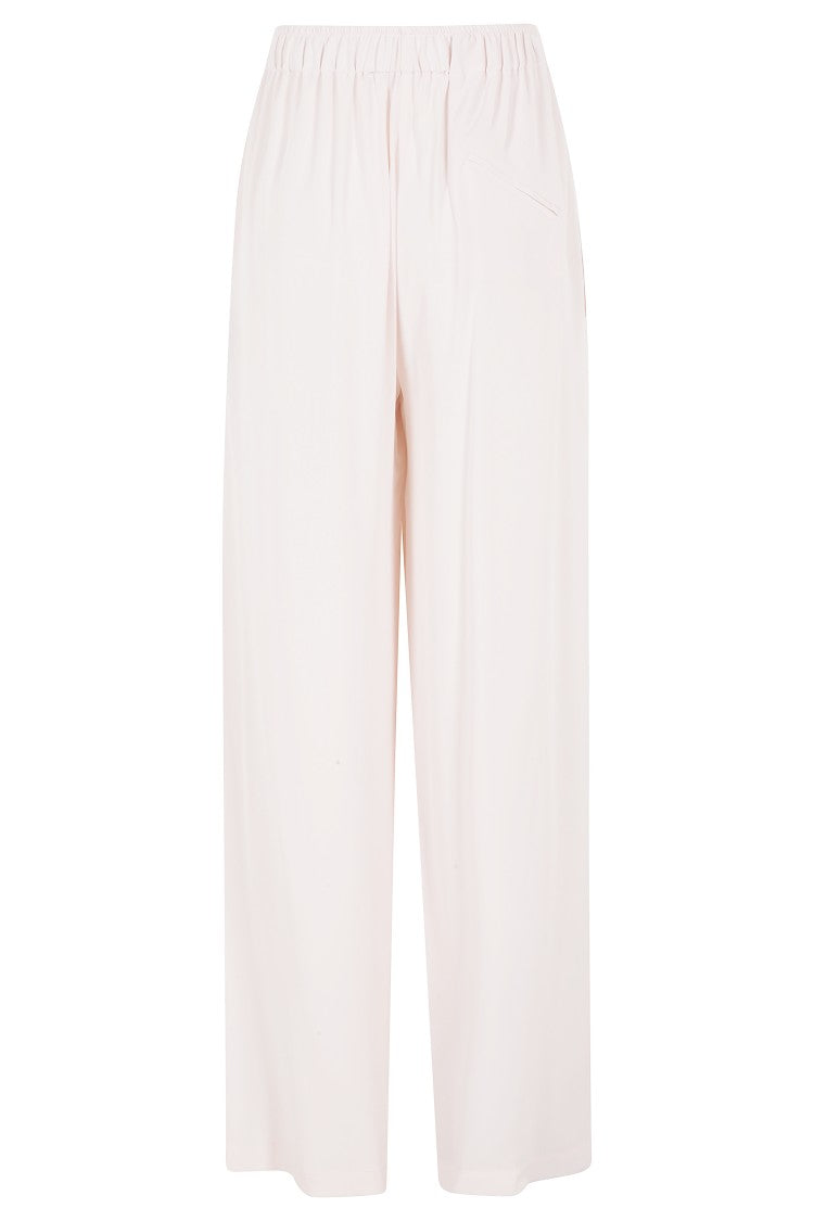 Federica Tosi Pink Fluid Elastic-Waistband Acetate-Blend Formal Pants