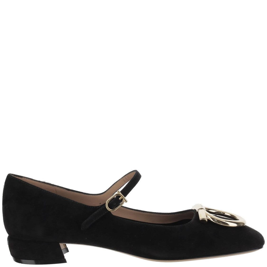Salvatore Ferragamo Leather Ballerinas With Square Toe And Adjustable Strap Closure