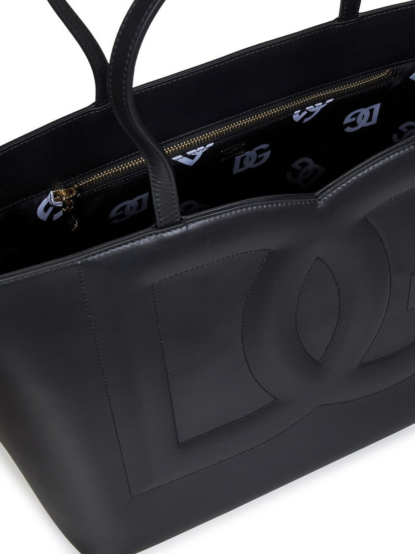 Dolce & Gabbana Black Calf Leather Tote