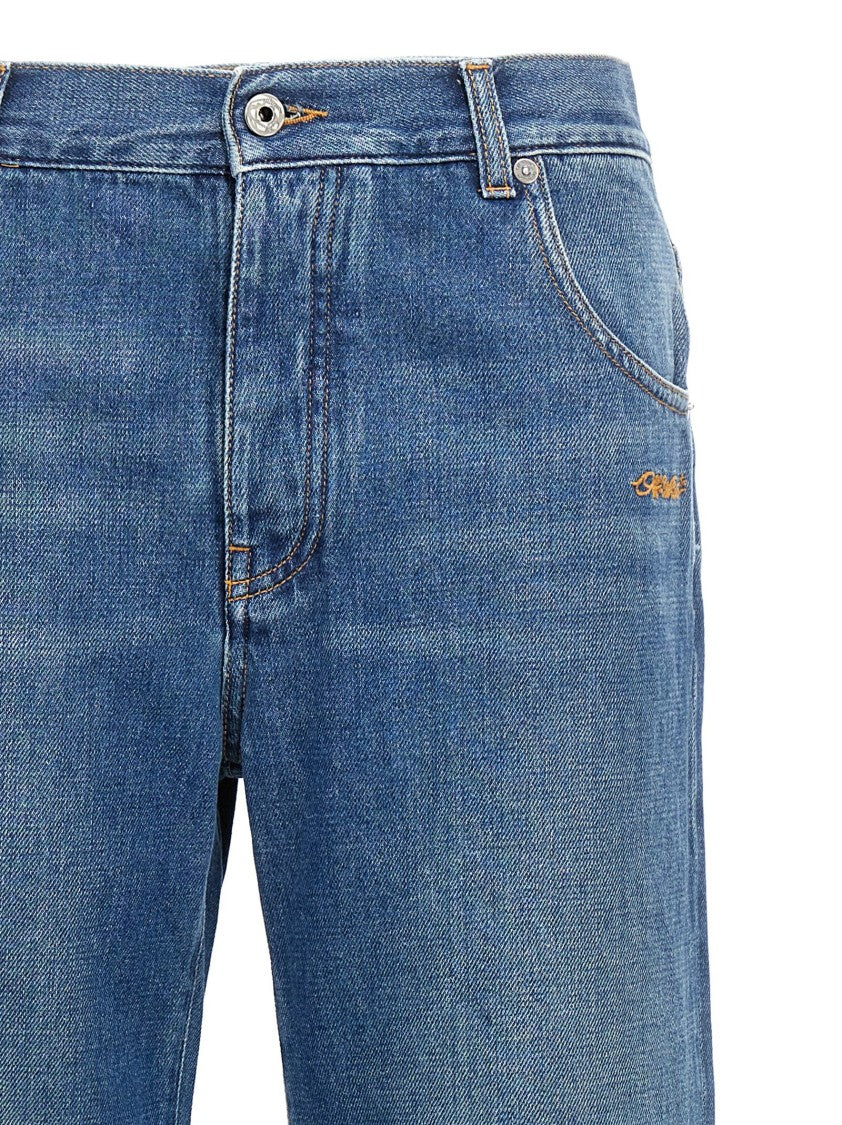 Off-White Logo Embroidery Jeans