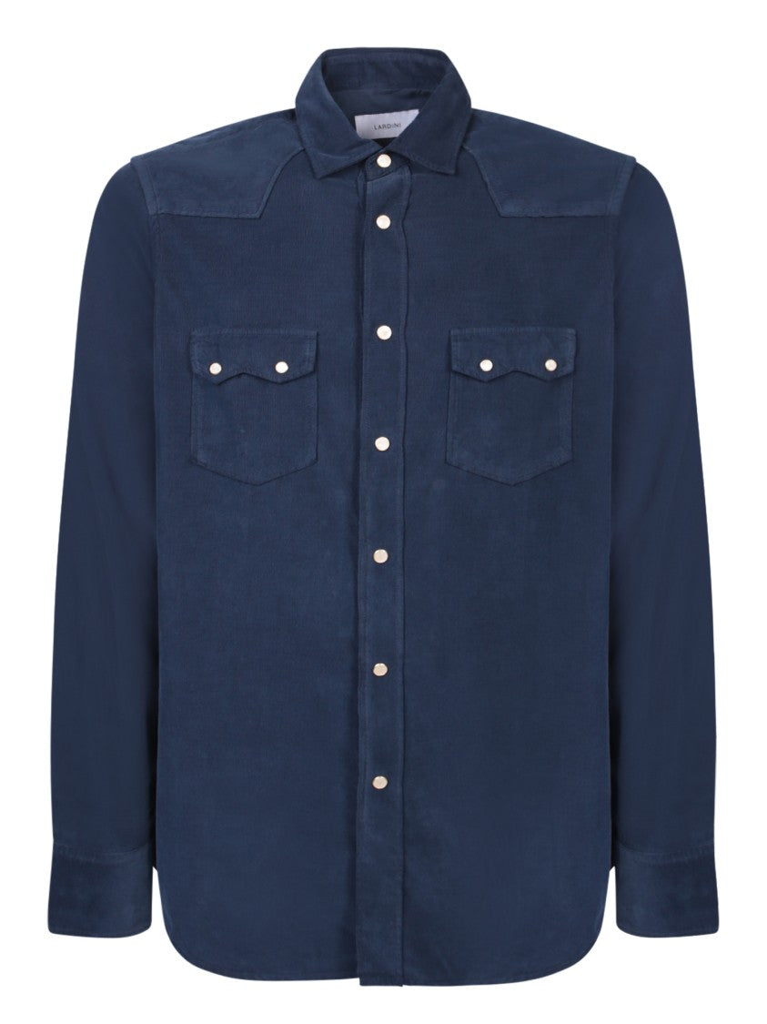 Lardini Blue Cotton Shirt