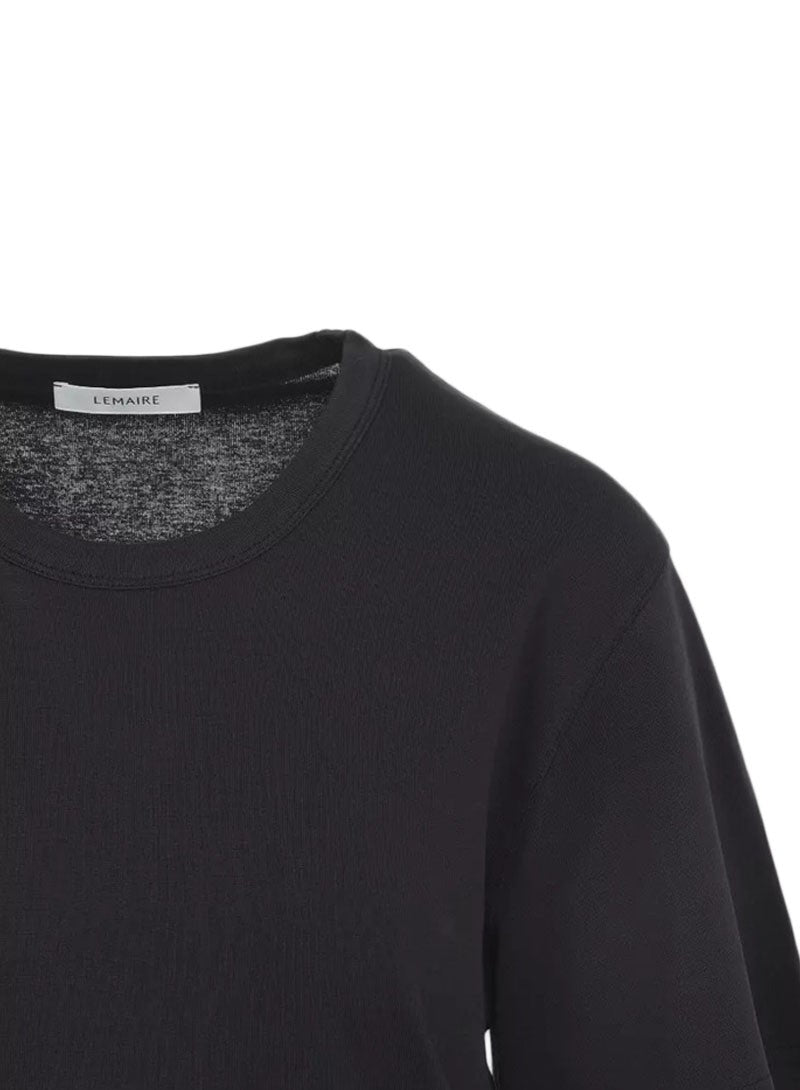 Lemaire Ribbed Cotton T-Shirt With Classic Round Neckline