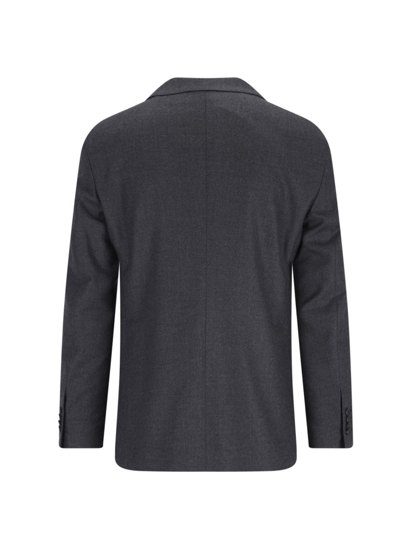 Tagliatore Double-Breasted Grey Suit With Tailored Blazer