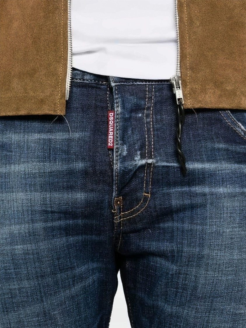Dsquared2 Blue Slim Fit Lightly Faded Denim Pants