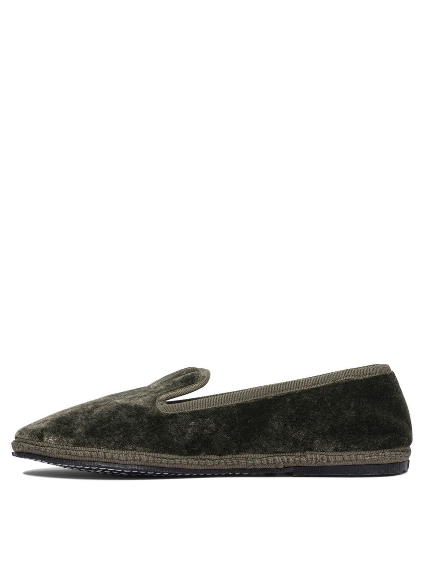 Sentier Di Segantin Roberta Green Loafers With Plush Texture And Durable Sole
