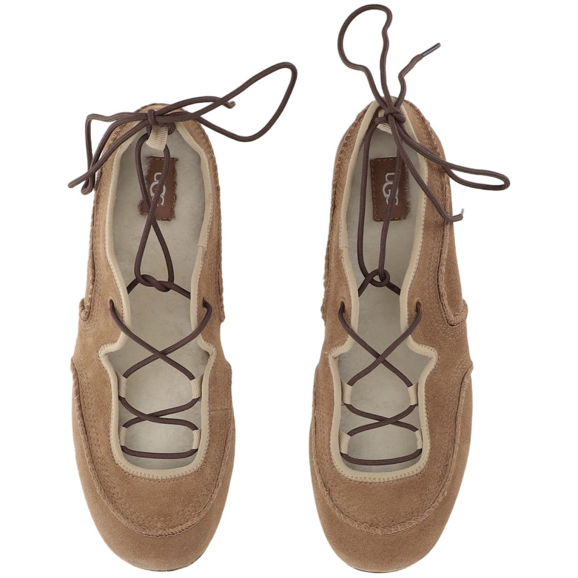 Ugg Light Brown Quill Scalloped Edge Suede Sneakers