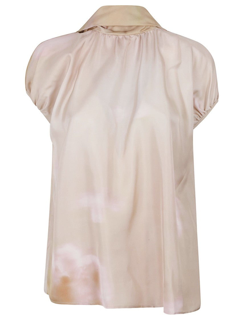 Fabiana Filippi Silk Twill Top With Abstract Floral Print