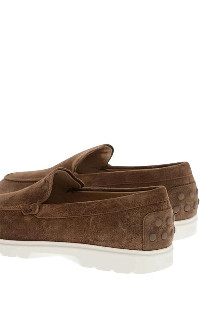 Tod's Suede Loafers With Textured Rubber Sole