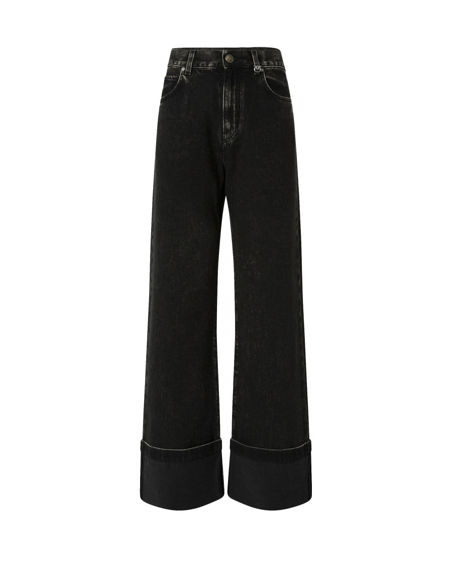 Pinko Wide-Leg Denim Jeans With Fixed Cuff