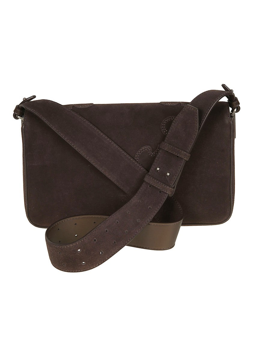 Pinko Love One Slouchy Brown Suede Handbag