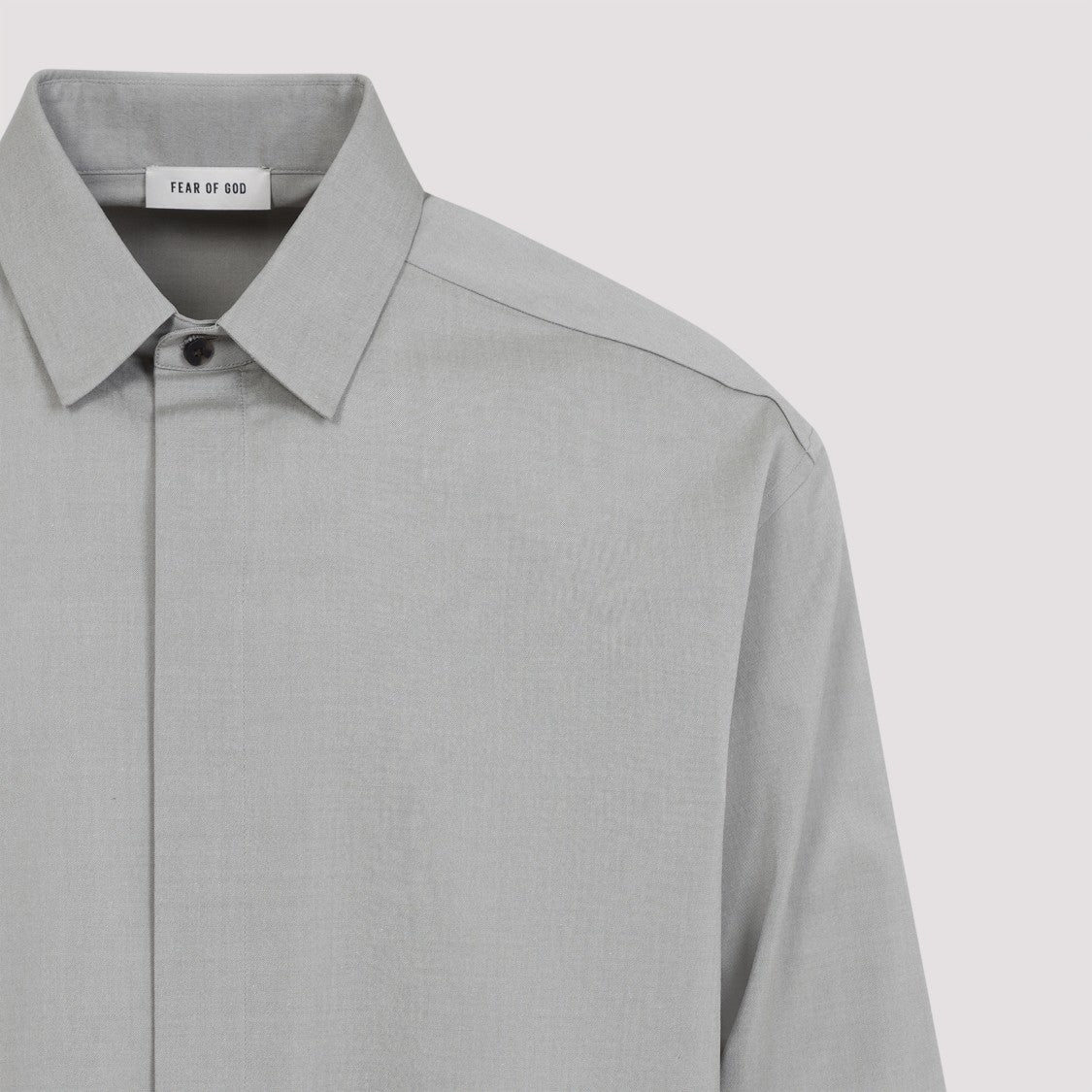 Fear Of God Melange Dove Grey Cotton Button Up Shirt
