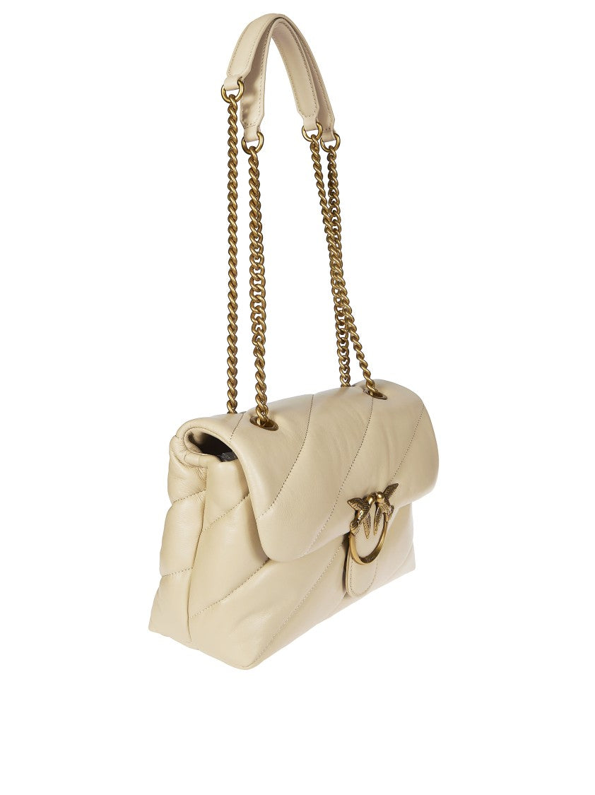 Pinko Quilted Classic Soft Leather Shoulder Bag