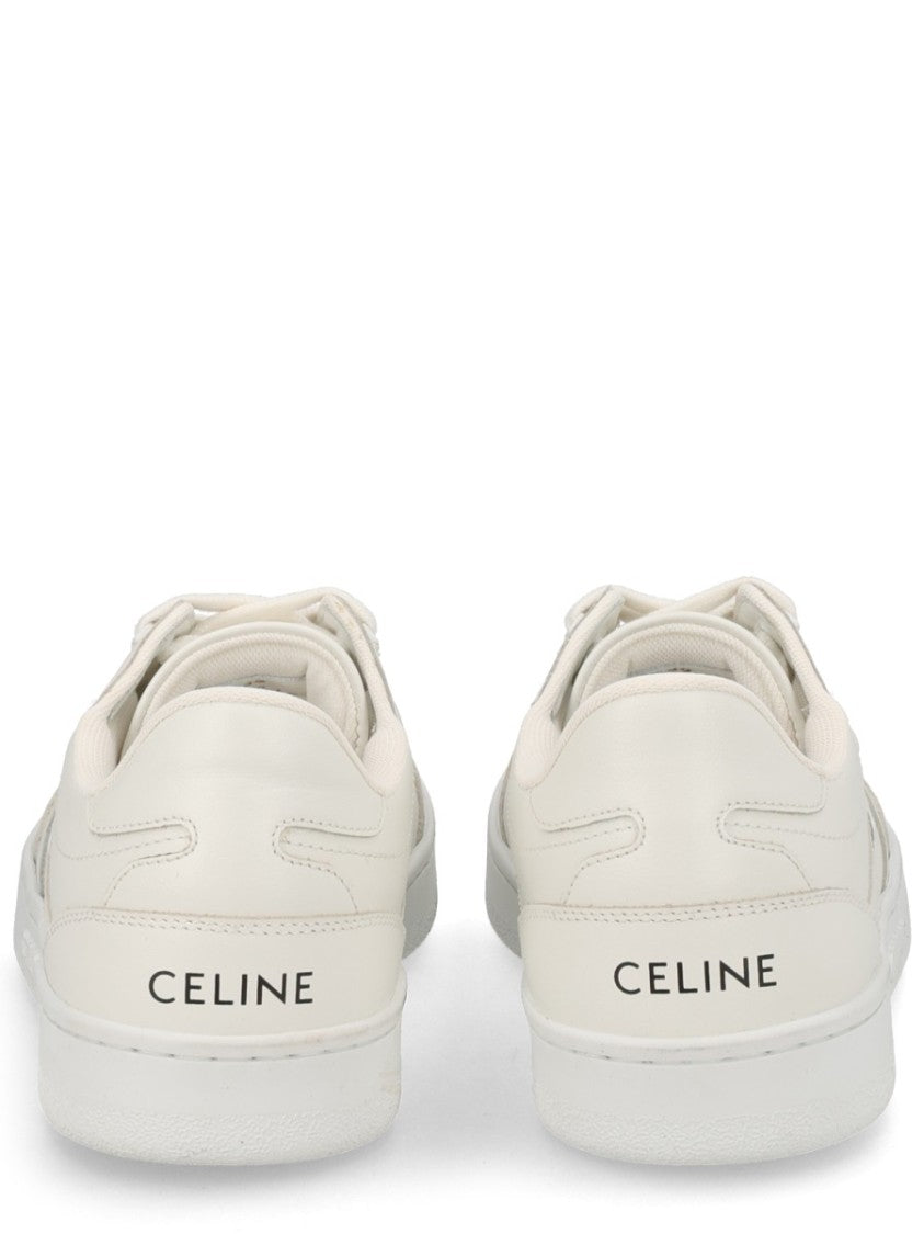 Celine White Ct-11 Calf Leather Low-Top Sneakers