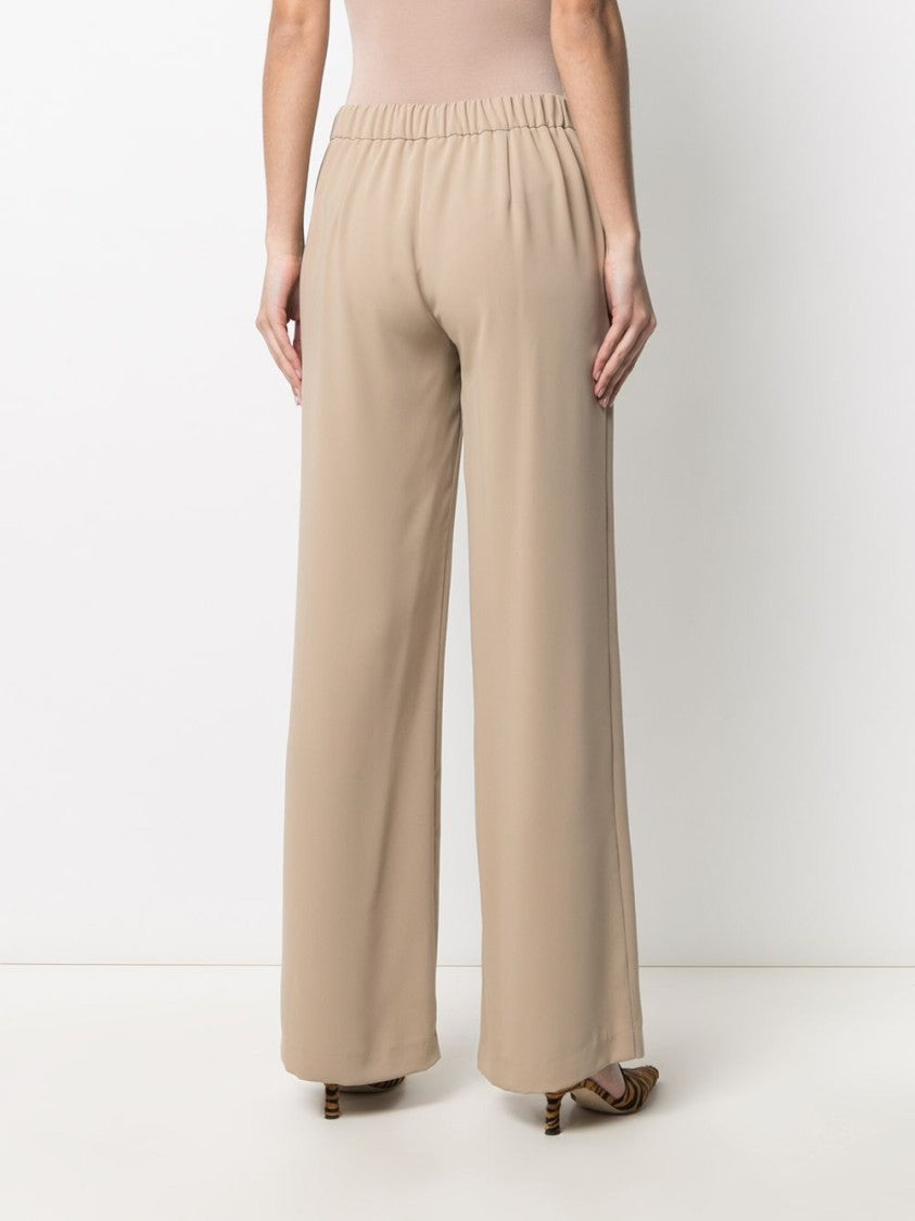 Parosh Wide-Leg Trousers With Clean Front