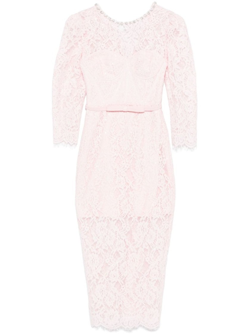 Self-Portrait Lace Bustier Midi Dress