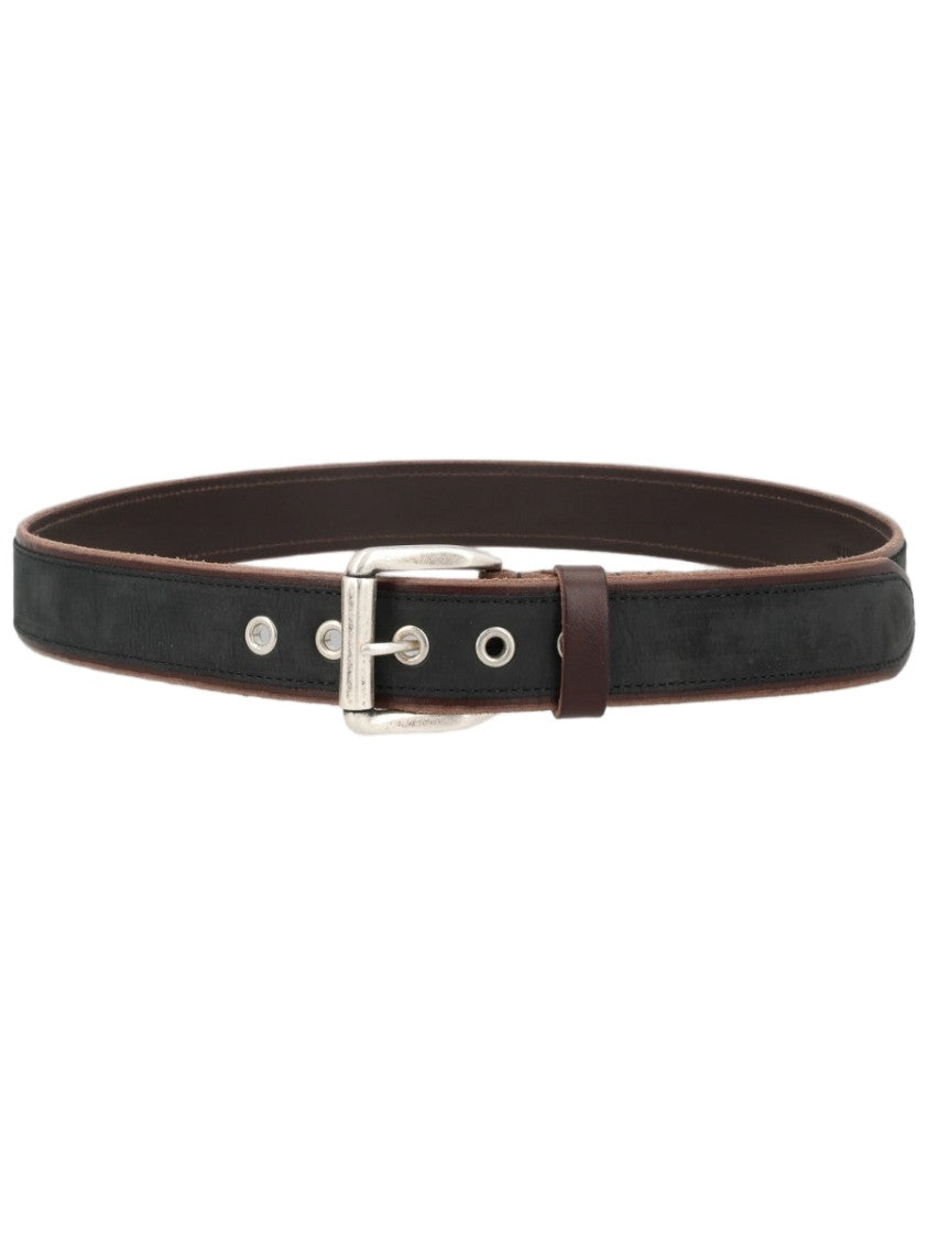 Our Legacy Blue Textured Leather Belt