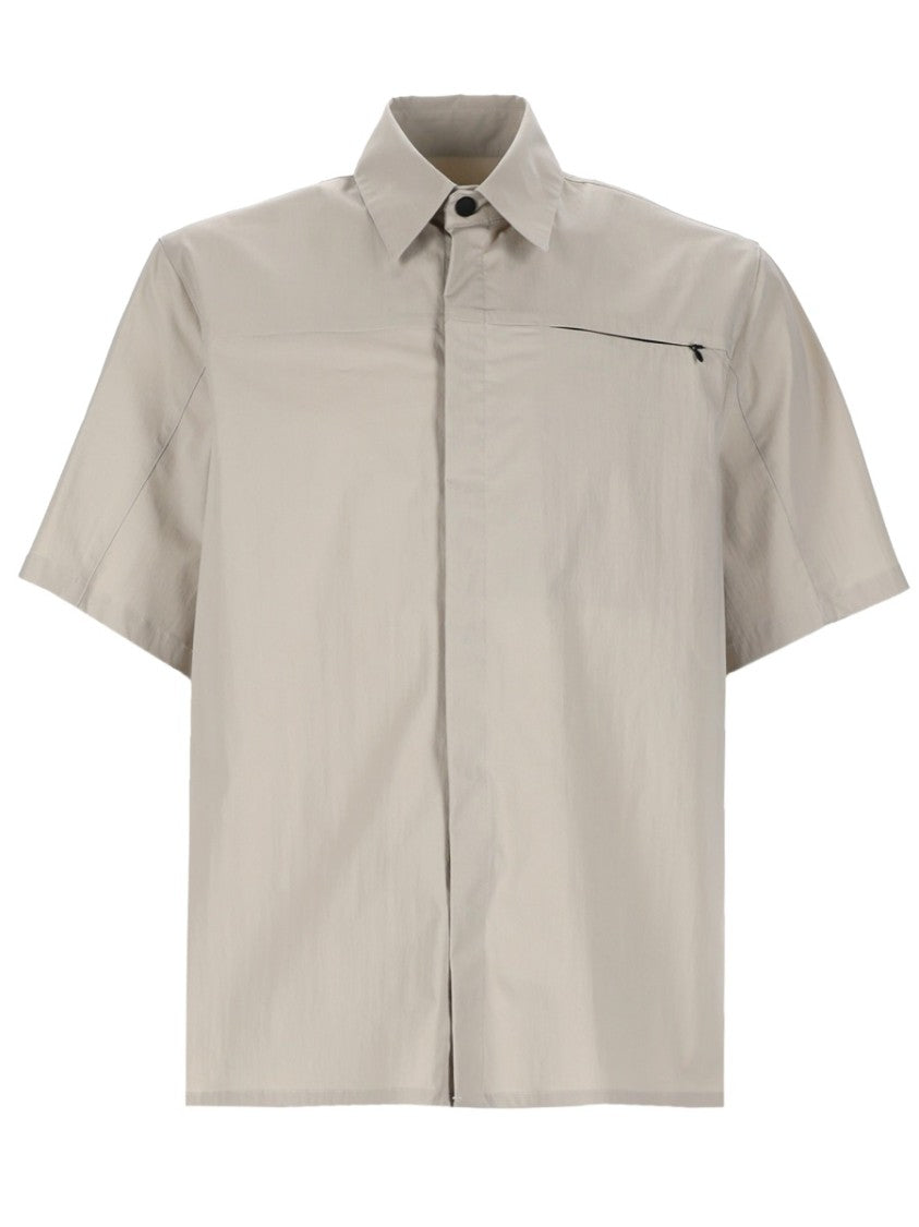 Msgm Neutrals Boxy Relaxed Fit Cotton-Blend Shirt