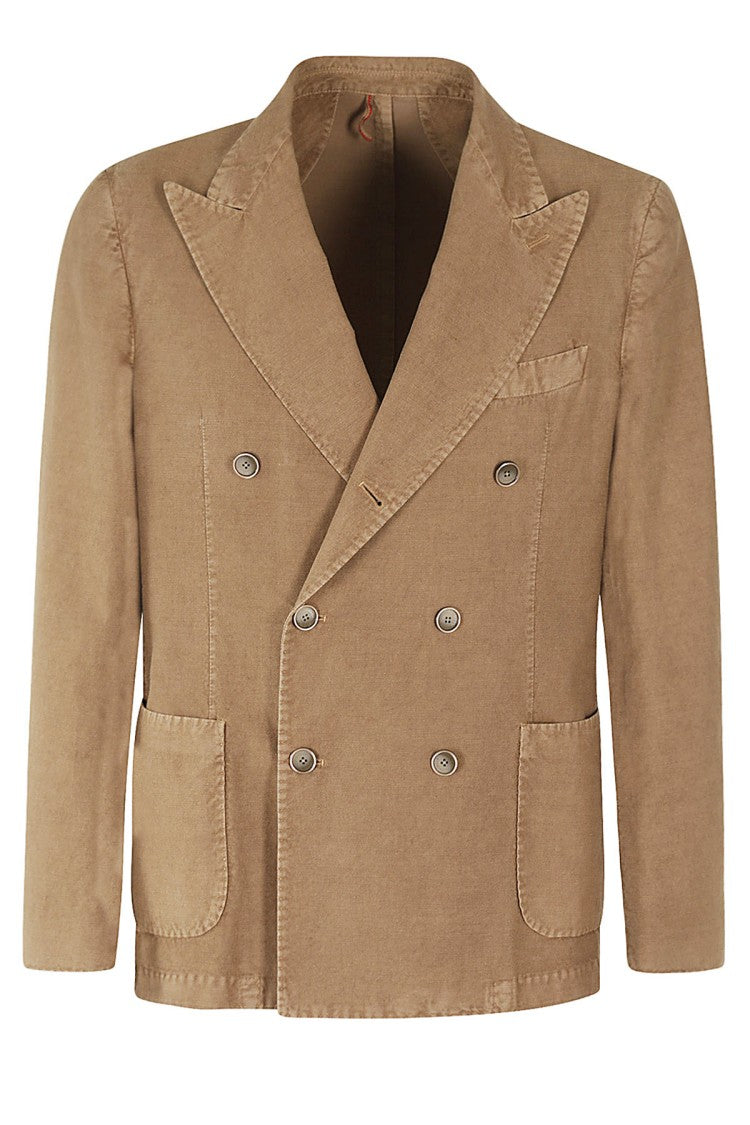 Santaniello Double Breasted Jacket Linen Cotton Armoured