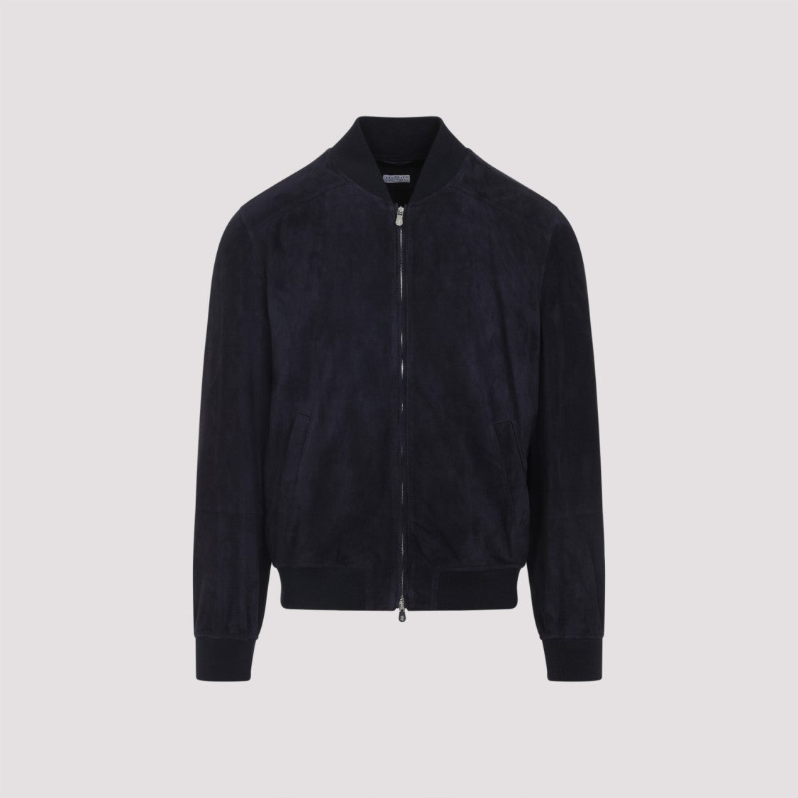 Brunello Cucinelli Blue Suede Leather Jacket