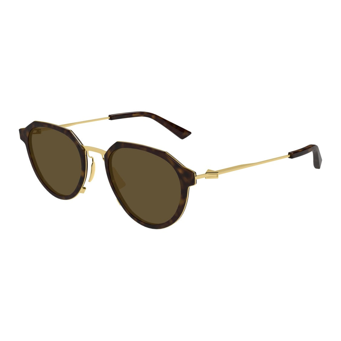 Bottega Veneta Bv1331s Tortoiseshell Round Frame Sunglasses