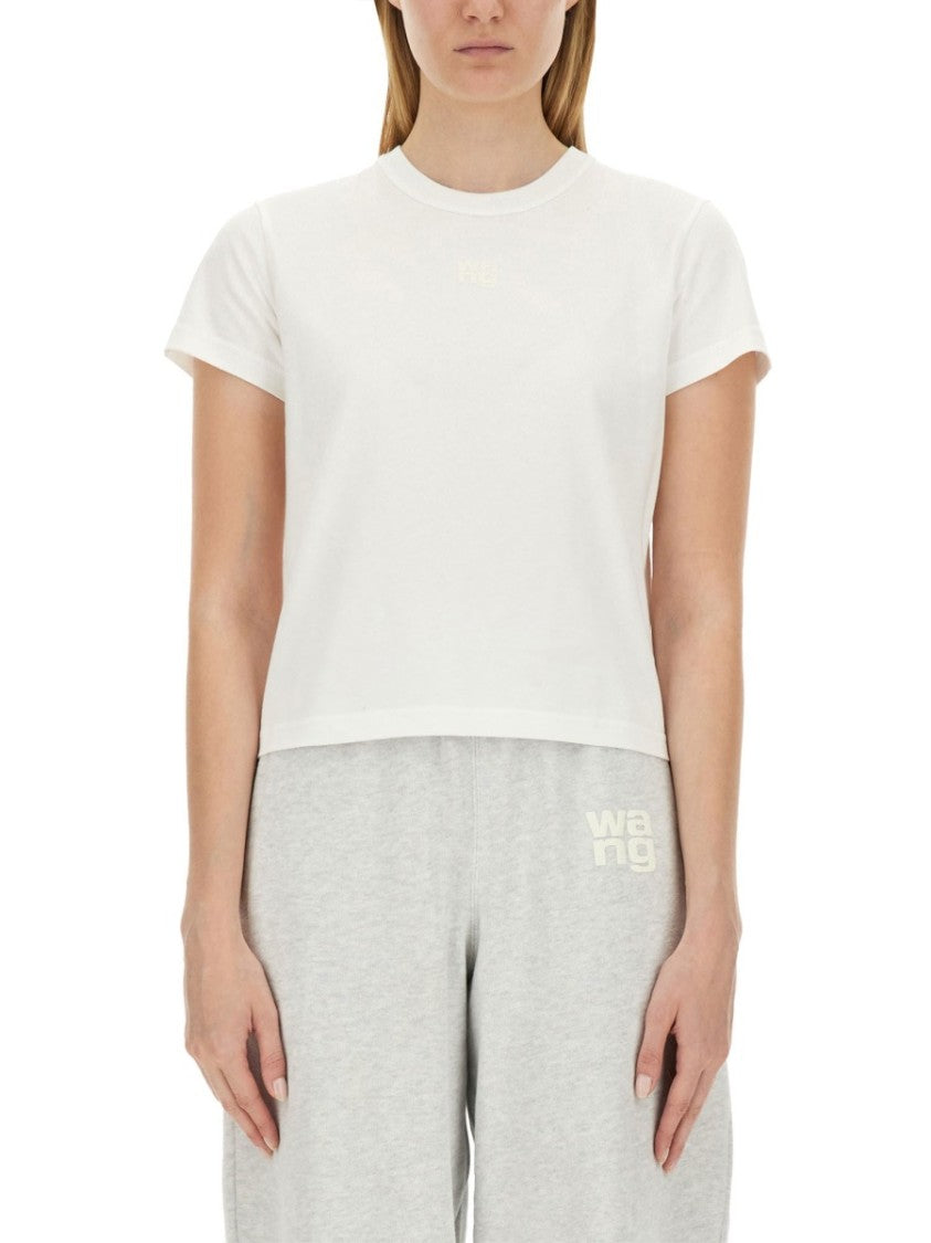 T By Alexander Wang Essential Shrunk Cropped Minimalist T-Shirt