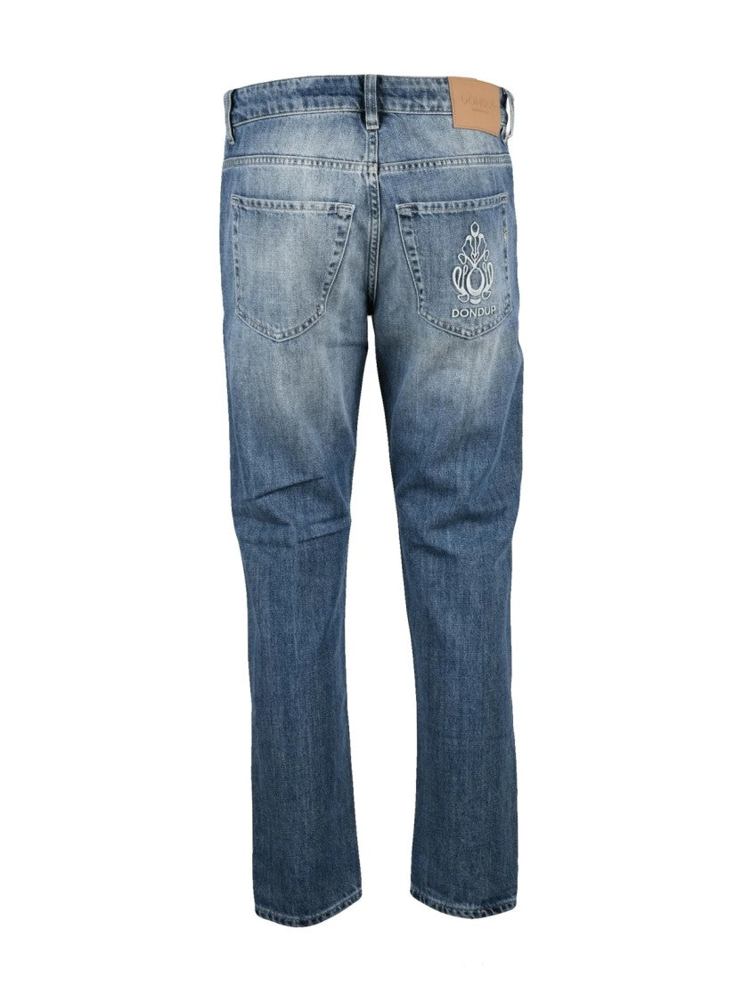 Dondup Blue Mila Carrot Fit Cotton Jeans