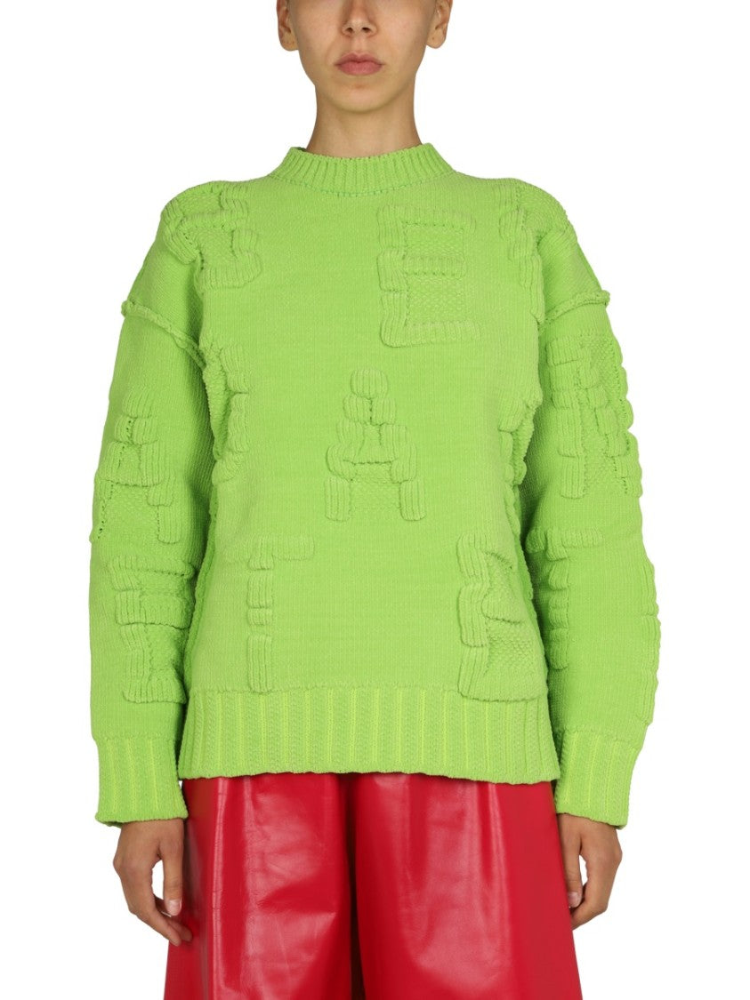 Bottega Veneta Textured Chenille Sweater With Allover Embossed Pattern