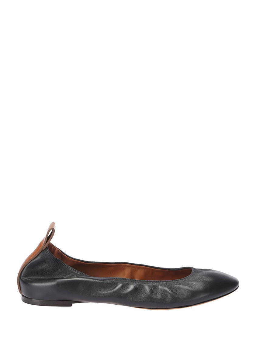 Lanvin Black Round Toe Dancer Ballerinas