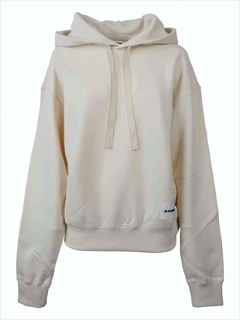 Jil Sander Minimalist Hoodie With Relaxed Fit And Drawstring
