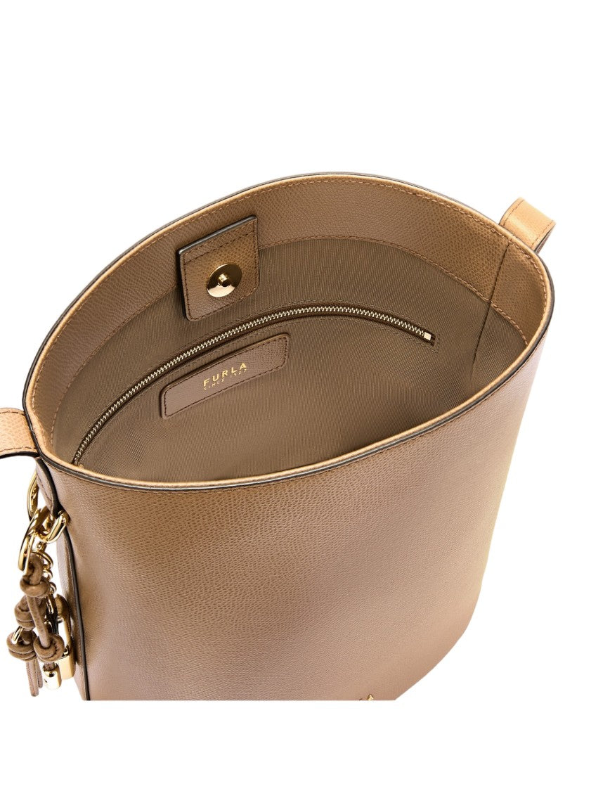 Furla Roxie S Leather Bucket Bag, Toffe Color
