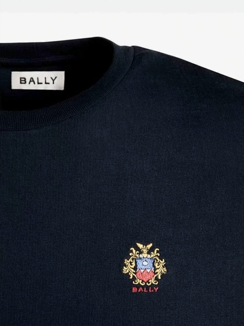 Bally Short-Sleeve Crew Neck T-Shirt With Embroidered Crest
