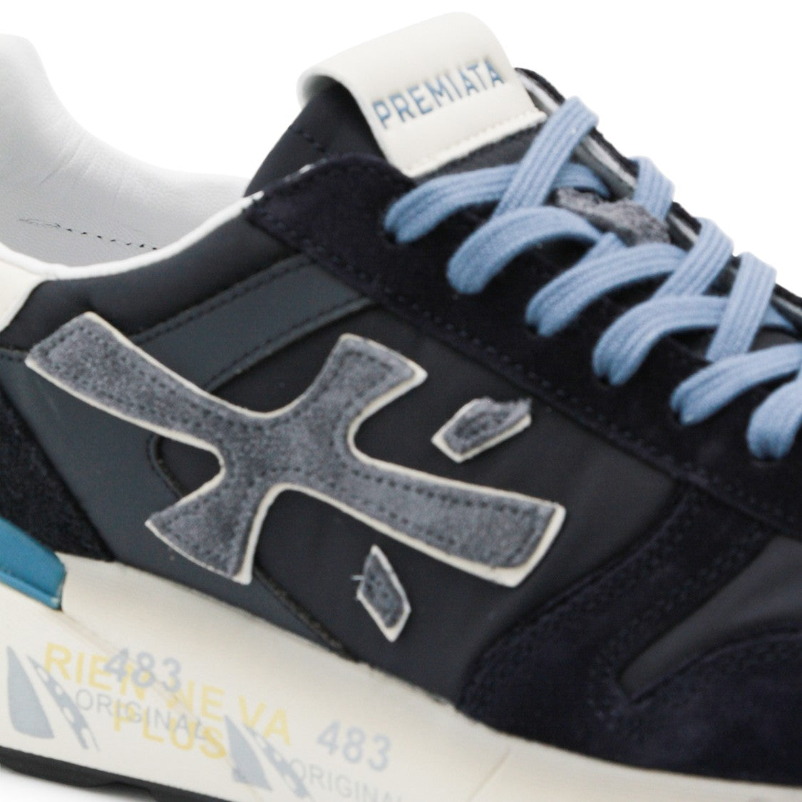 Premiata Black Stevend Leather-Blend Low-Top Sneakers
