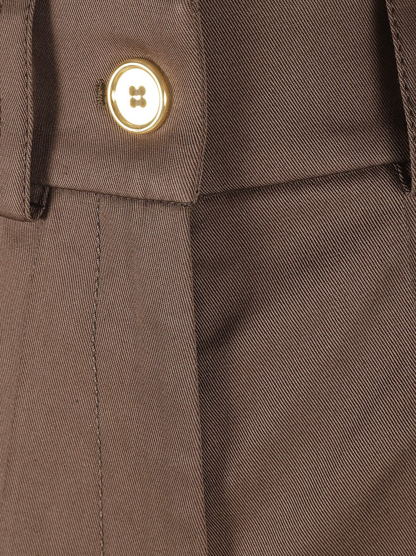 Patou Tailored Brown Shorts With High Waist
