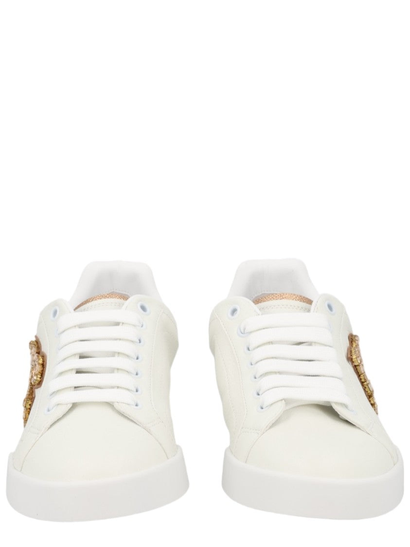 Dolce & Gabbana Low-Top Embossed Branding Leather Sneakers