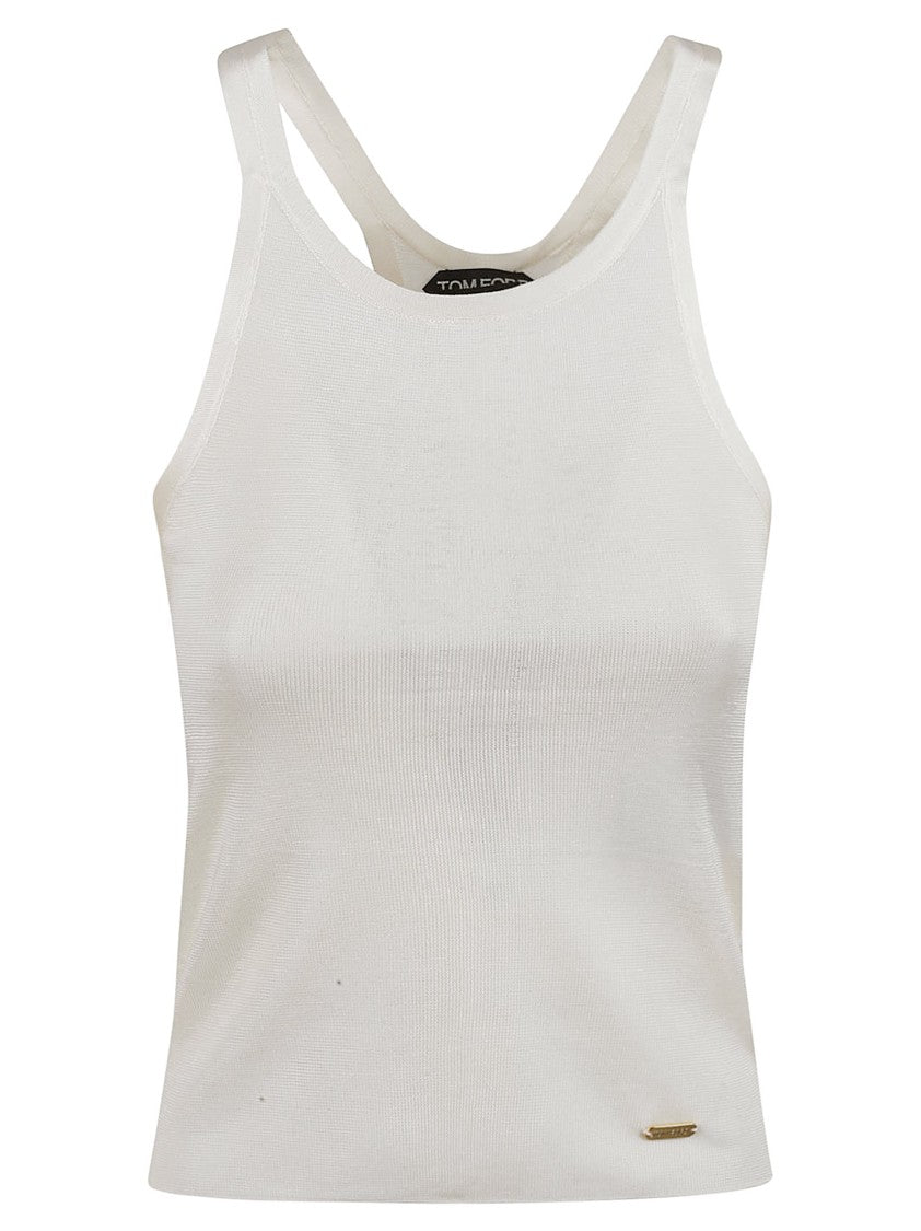 Tom Ford Fitted Racerback Tank Top In Smooth Silk