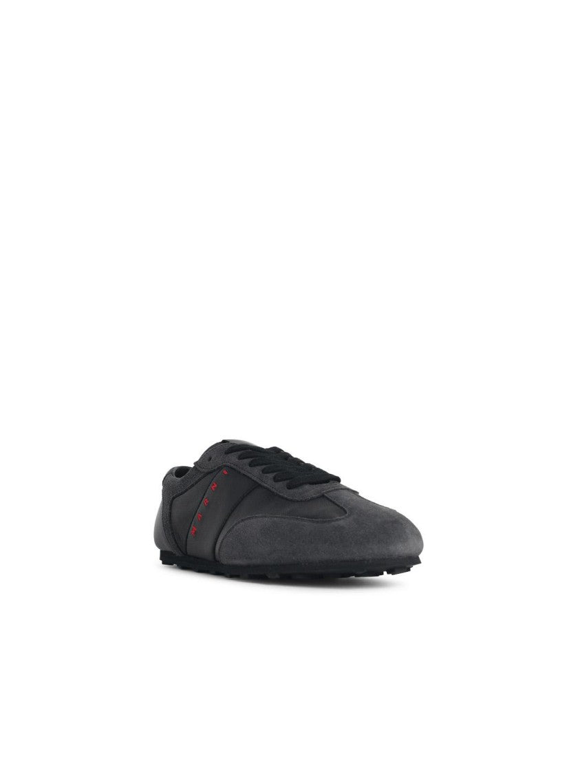 Marni 'Softy Soccer' Black And Grey Leather Sneakers