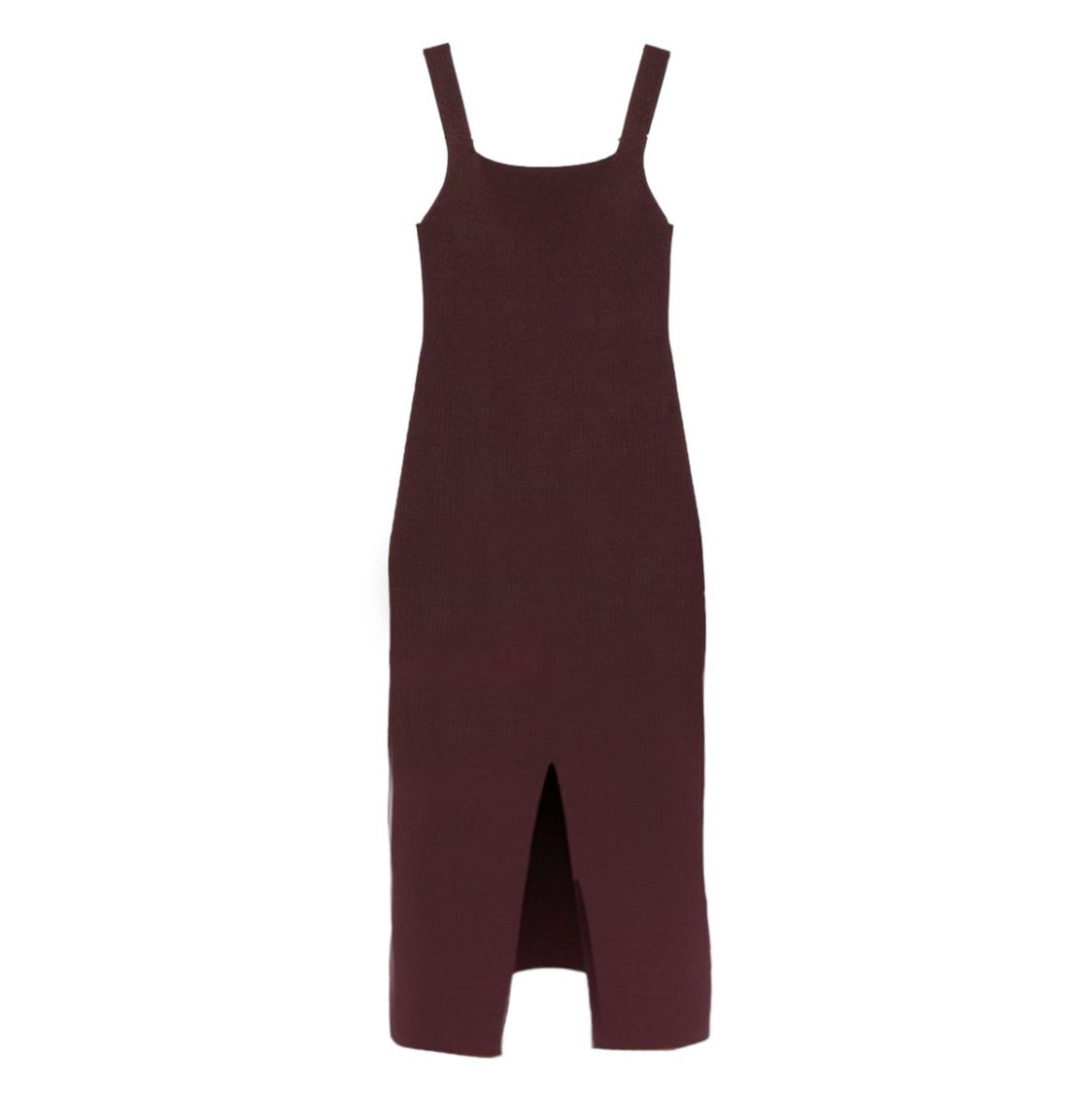 Khaite Square Neckline Full-Length Brown Dress