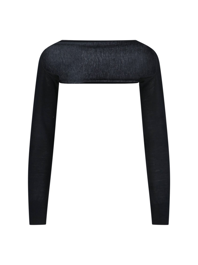 Alaïa Fitted Cashmere Cover-Up With Round Neckline