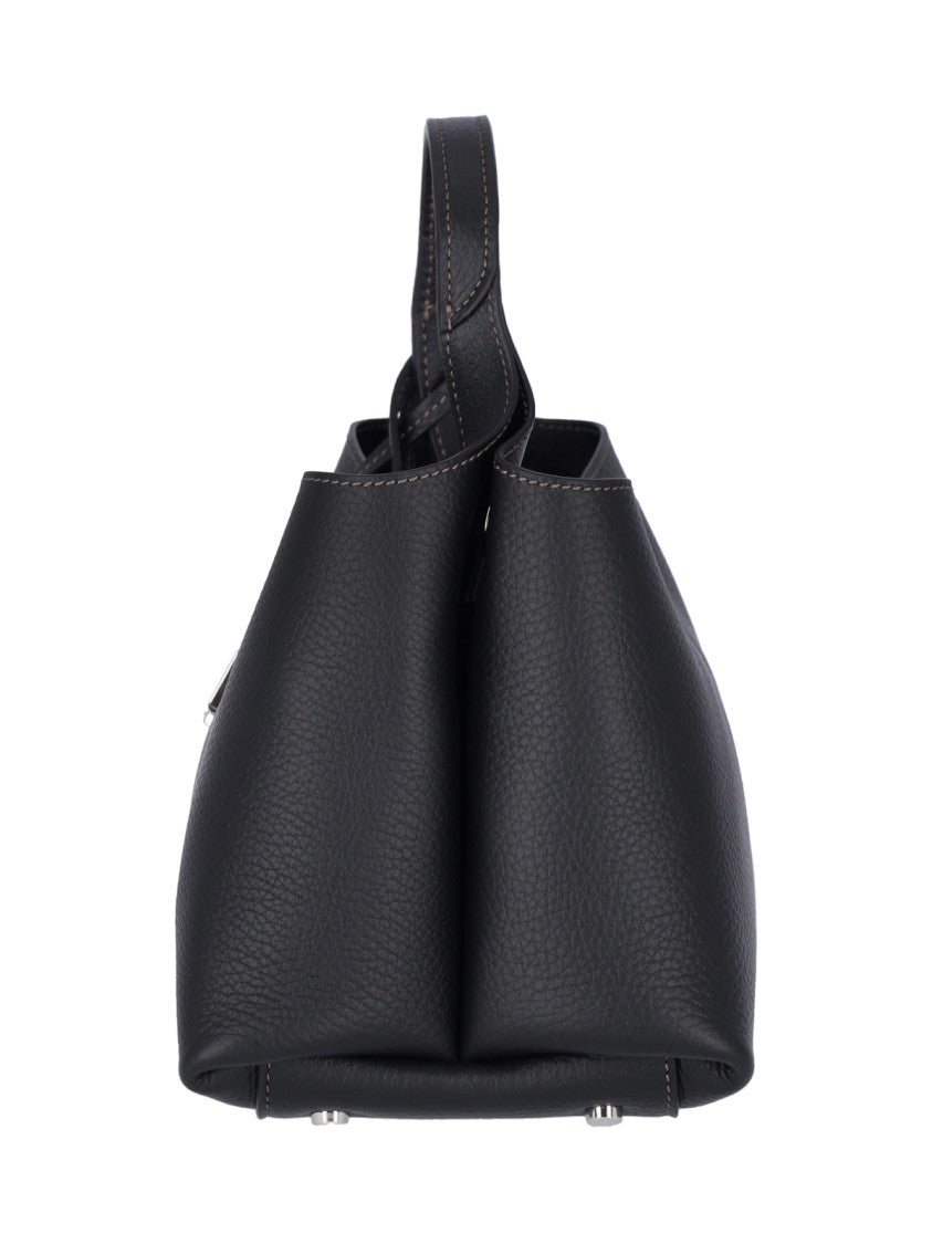 Tod's Black T Timeless Hammered Leather Clutch